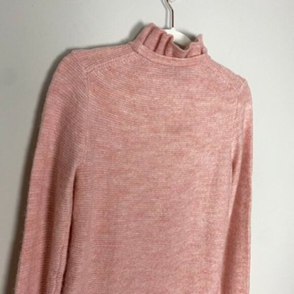J Crew Ruffleneck Sweater Pink Womens Small Long Sleeves Alpaca Blend - Picture 7 of 9